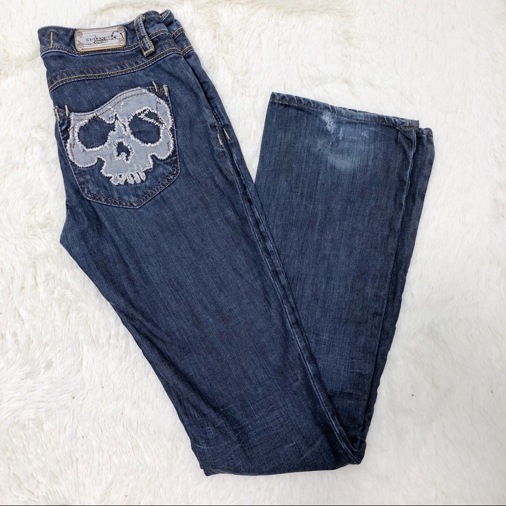 Indian Rock Culture skull pocket stretch jeans 28